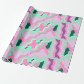 抽象芸術シンメトリ（フローカーブパープル） ラッピングペーパー (アンロールド)