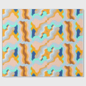 抽象芸術シンメトリ（フローカーブ付き）黄色 ラッピングペーパー (フラット)