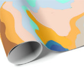 抽象芸術シンメトリ（フローカーブ付き）黄色 ラッピングペーパー (ロールコーナー)