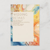 抽象芸術シーウェーブアンドサンドストーンズビーチ結婚式 エンクロージャーカード (正面)