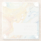 抽象芸術シーウェーブアンドサンドストーンズビーチ結婚式 ガラスコースター (裏面)