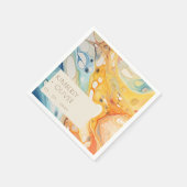 抽象芸術シーウェーブアンドサンドストーンズビーチ結婚式 スタンダードカクテルナプキン (角)