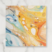 抽象芸術シーウェーブアンドサンドストーンズビーチ結婚式 フェイバータグ (裏面)