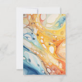 抽象芸術シーウェーブアンドサンドストーンズビーチ結婚式 出欠カード (裏面)