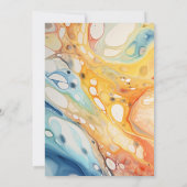 抽象芸術シーウェーブアンドサンドストーンズビーチ結婚式 招待状 (裏面)