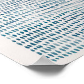 抽象芸術シーガラスブルードット海パターン ポスター (角)