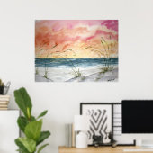 抽象芸術シースケッ絵画クビーチのポスタープリント ポスター (ホームオフィス)