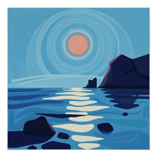 抽象芸術シースケープアート ポスター (正面)