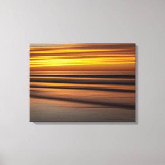 抽象芸術シースケープ(日没)、カリフォルニア州 キャンバスプリント (正面)