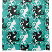 抽象芸術シームレスなパターン定性ヴィンテージ図 シャワーカーテン (正面)