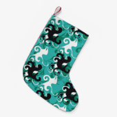 抽象芸術シームレスなパターン定性ヴィンテージ図 スモールクリスマスストッキング (正面 (吊り時))