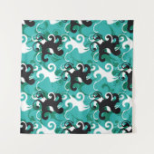 抽象芸術シームレスなパターン定性ヴィンテージ図 タペストリー (正面(横))