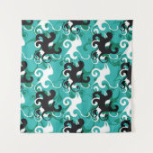 抽象芸術シームレスなパターン定性ヴィンテージ図 タペストリー (正面)