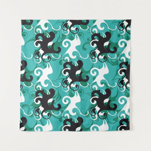 抽象芸術シームレスなパターン定性ヴィンテージ図 タペストリー (正面)