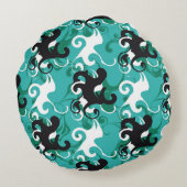 抽象芸術シームレスなパターン定性ヴィンテージ図 ラウンドクッション (裏面)