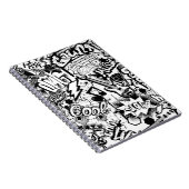 抽象芸術シームレスな白黒漫画グラフィティ ノートブック (右側)