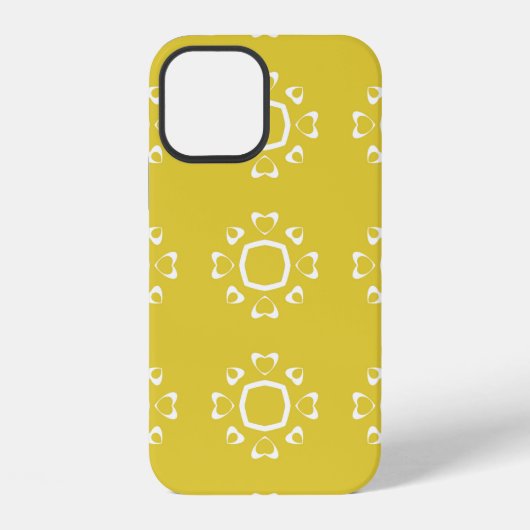 抽象芸術シームレスな黄色の背景パターン iPhoneケース (裏面)