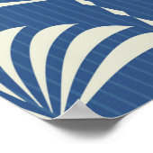 抽象芸術シームレスオリエンタルフローラルパターンアールデコ ポスター (角)