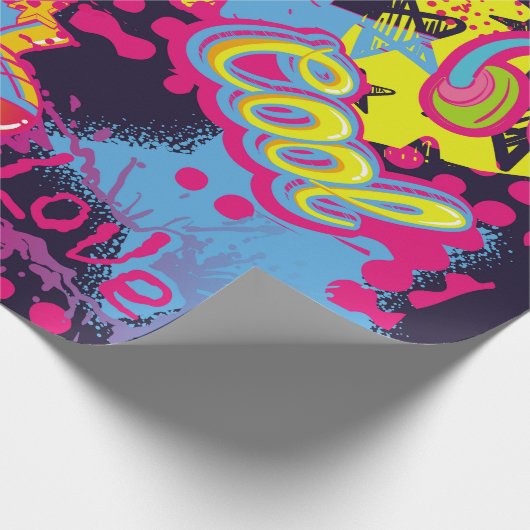 抽象芸術シームレスグランジ10代の若者パターン漫画 ラッピングペーパー (角)