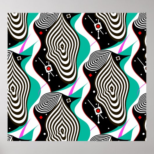 抽象芸術シームレスパターンクリエイティブデザイン ポスター (正面)