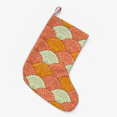 抽象芸術シームレスパターン、装飾背景 スモールクリスマスストッキング (正面 (吊り時))