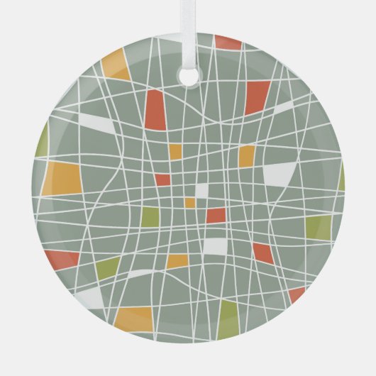 抽象芸術シームレスモダン：パターンデザイン。 ガラスオーナメント (正面)