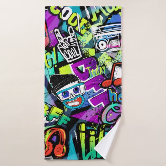 抽象芸術シームレス漫画。mで繰り返し バスタオル (バスタオル)