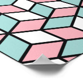 抽象芸術シームレス3Dパターンアイソメトリック背景 ポスター (角)