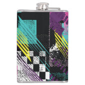 抽象芸術シームレス、女の子の男の子のファッション、カラフル。 フラスク (裏面)