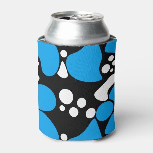 抽象芸術シームレスmoderプリント明るいおもしろいキッズ海軍 缶クーラー (缶正面)