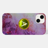 抽象芸術ジェムモノグラムパープルイエロー Case-Mate iPhoneケース (裏面 (横))