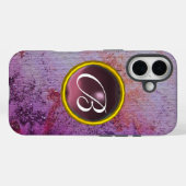 抽象芸術ジェムモノグラムパープル Case-Mate iPhoneケース (裏面 (横))