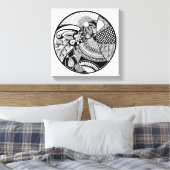 抽象芸術ジェンダラオンサークル6 キャンバスプリント (インサイチュ (寝室))