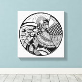 抽象芸術ジェンダラオンサークル6 キャンバスプリント (インサイチュ (ウッドフロア))