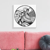 抽象芸術ジェンダラオンサークル6 キャンバスプリント (インサイチュ (リビング))