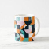抽象芸術ジオメトカラフルリ： 3D効果 コーヒーマグカップ (正面右)