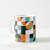 抽象芸術ジオメトカラフルリ： 3D効果 コーヒーマグカップ (正面左)