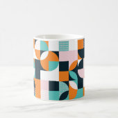 抽象芸術ジオメトカラフルリ： 3D効果 コーヒーマグカップ (中央)