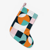 抽象芸術ジオメトカラフルリ： 3D効果 スモールクリスマスストッキング (正面 (吊り時))