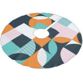 抽象芸術ジオメトカラフルリ： 3D効果 ブラッシュドポリエステルツリースカート (アングル)