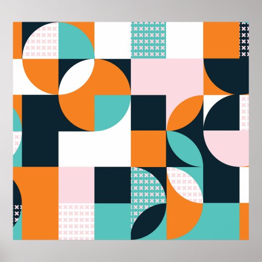 抽象芸術ジオメトカラフルリ： 3D効果 ポスター (正面)