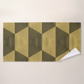 抽象芸術ジオメトリの背景六角メッシュ バスタオル (バスタオル)