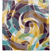 抽象芸術ジオメトリオブジェクトのグラフィティグランジエフェクト シャワーカーテン (正面)