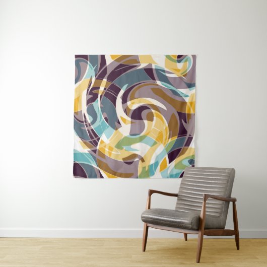 抽象芸術ジオメトリオブジェクトのグラフィティグランジエフェクト タペストリー (インサイチュ)