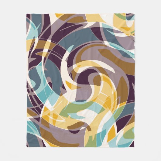 抽象芸術ジオメトリオブジェクトのグラフィティグランジエフェクト フリースブランケット (正面)