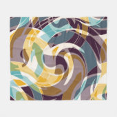 抽象芸術ジオメトリオブジェクトのグラフィティグランジエフェクト フリースブランケット (正面(横))