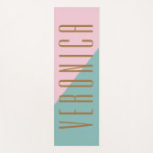 抽象芸術ジオメトリカラーブパーソナライズされたロック名 ヨガマット (正面)