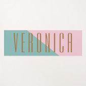 抽象芸術ジオメトリカラーブパーソナライズされたロック名 ヨガマット (正面(横))