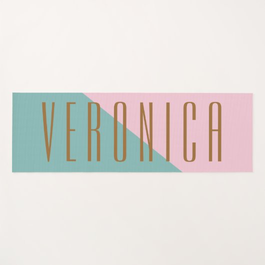 抽象芸術ジオメトリカラーブパーソナライズされたロック名 ヨガマット (正面(横))