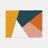 抽象芸術ジオメトリカラーブロックパターン フリースブランケット (正面(横))